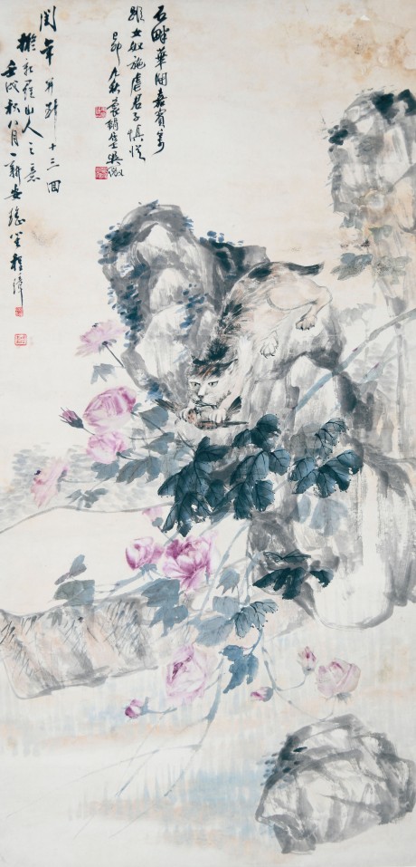 程璋 花鳥(niǎo)立軸  129*63cm