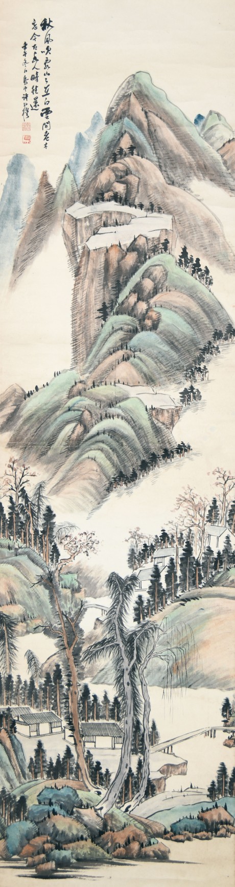 許孫穆 山水立軸 162*44cm