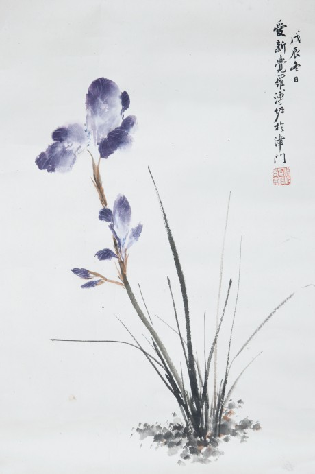 溥佐  花鳥(niǎo)鏡片	64*43cm