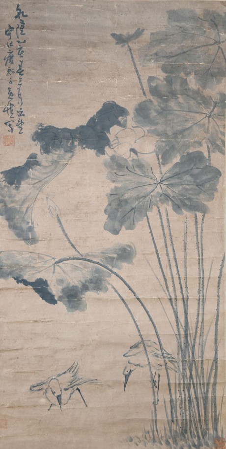 黃慎 花鳥(niǎo)立軸  132*66cm