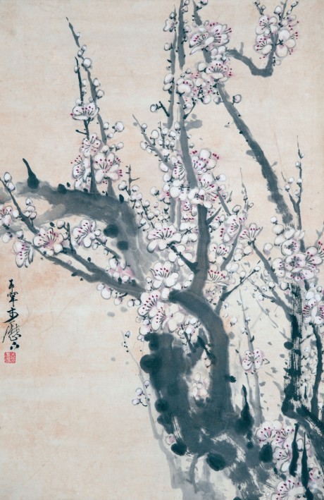 于希寧  花卉立軸	67*45cm