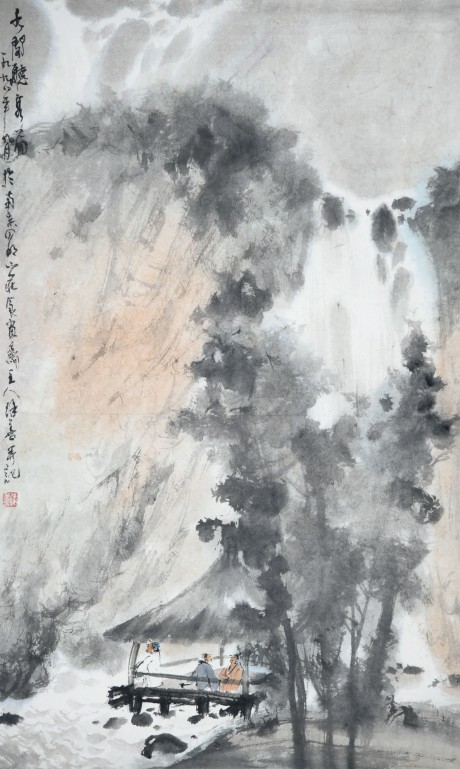 徐善  山水立軸 70×43CM